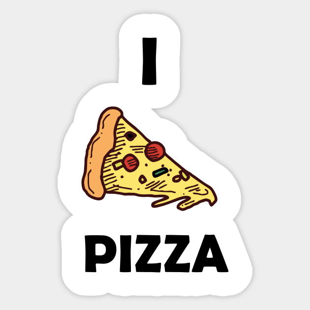 Funny design saying I Pizza, Pizzeria Paradise, Cute & Savory Pizza Love Sticker by Allesbouad